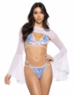 JR-155, Sequin Velvet Wrap Bikini Set -Funky Lingerie Outlet JR155 BBL FS189 WHT 58167.1714798872