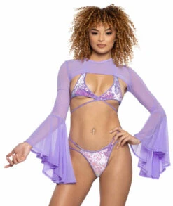 JR-155, Sequin Velvet Wrap Bikini Set -Funky Lingerie Outlet JR155 LAV FS189 LAV FT 06754.1714798888