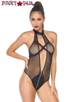 LEG AVENUE KI4029, Fishnet X-Strap Teddy