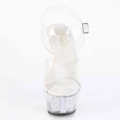 PLEASER KISS-208RSI, 6" Heel Platform Sandal With Rhinestones Insert -Funky Lingerie Outlet KISS 208RSI C C SRS01 41150.1720599126