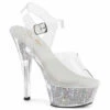 PLEASER KISS-208RSI, 6" Heel Platform Sandal With Rhinestones Insert -Funky Lingerie Outlet KISS 208RSI 67911.1720599162