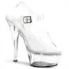 Pleaser Kiss-208LS, 6 Inch Clear Ankle Strap With One Line Rhinestone 2 Pleaser Kiss-208LS, 6 Inch Clear Ankle Strap With One Line Rhinestone -Funky Lingerie Outlet Kiss 208LS 73275.1683611655