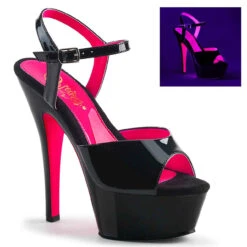 Pleaser | Kiss-209TT, 6 Inch Two Tone Ankle Strap Platform Sandal