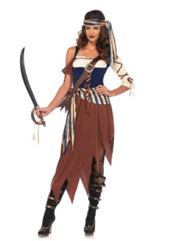 LA-85621, Caribbean Castaway Pirate Costume