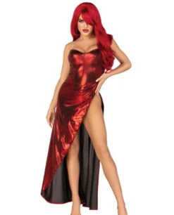 LA87157, Red Starlet Costume Dress With High Slit By Leg Avenue -Funky Lingerie Outlet LA87157 F 81570.1693974915