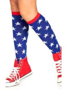 LA-5618, Star Knee Highs Socks By Leg Avenue