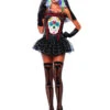 LA-85347, Day Of The Dead Skull Bustier Costume -Funky Lingerie Outlet LA 85347 30319.1664041781