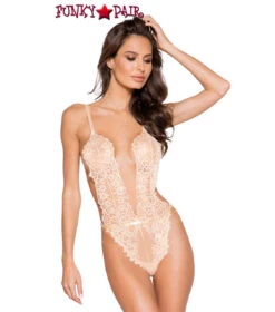Roma LI258, Low Plunge Lace Teddy -Funky Lingerie Outlet LI258 46299.1613414187