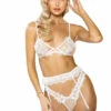 Roma R-LI378, Floral Bra & Garter Set -Funky Lingerie Outlet LI378 18630.1668213167