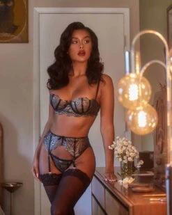 LI404, Metallic Silver Bra And Garter Set By Roma -Funky Lingerie Outlet LI404 ED1 23410.1609269718