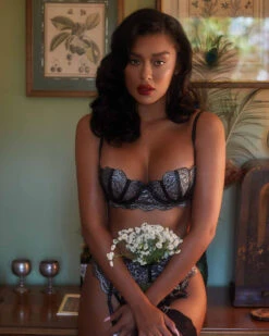 LI404, Metallic Silver Bra And Garter Set By Roma -Funky Lingerie Outlet LI404 ED2 21738.1609269732