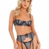 LI404, Metallic Silver Bra And Garter Set By Roma -Funky Lingerie Outlet LI404 78353.1609269703