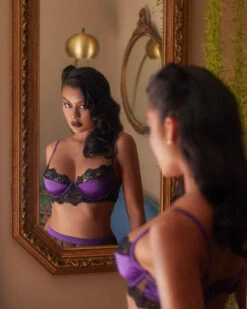 LI406, Embroidered Lace And Satin Bralette Garter Set By Roma -Funky Lingerie Outlet LI406 PP ED4 81812.1629144335