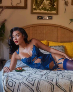 LI408, Embroidery Bustier Set By Roma -Funky Lingerie Outlet LI408 ED1 35815.1609273904