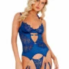 LI408, Embroidery Bustier Set By Roma -Funky Lingerie Outlet LI408 Navy 68081.1609273930