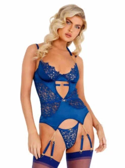 LI408, Embroidery Bustier Set By Roma