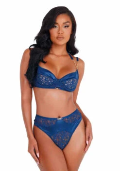 LI410, Satin And Lace Bralette Set By Roma