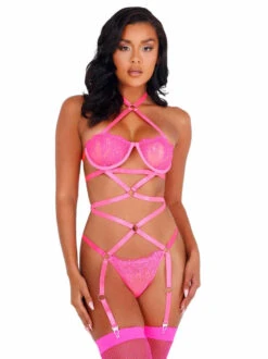 LI421, Lacey Criss Cross Teddy By Roma -Funky Lingerie Outlet LI421 HP 19646.1620084548