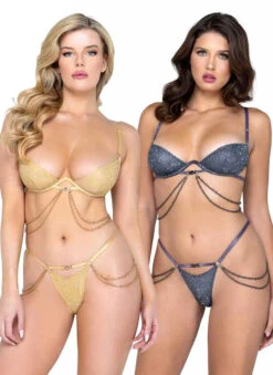 Roma R-LI547, Glam Chain Detail Bra Set