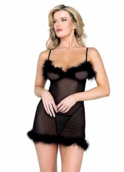 Roma R-LI572, Marabou And Mesh Chemise