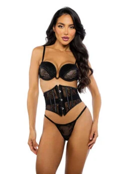Roma R-LI713, 3pc Lace And Satin Waspie Set