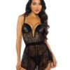 Roma R-LI714, Lace And Satin Garter Skirt Set -Funky Lingerie Outlet LI714 58713.1733462471
