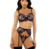 Roma R-LI723, Flower Accent Garter Set -Funky Lingerie Outlet LI723 51154.1733339331