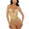 Roma R-LI725, Shimmer Mesh Rhinestones Bow Accent Teddy -Funky Lingerie Outlet LI725 63139.1733338825