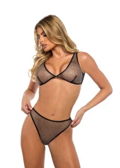 Roma R-LI754, Rhinestones Fishnet Top And Bottom