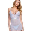Roma R-LI802, Floral Lace And Mesh Chemise Set -Funky Lingerie Outlet LI802 15028.1742273012