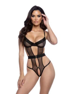 R-LI807, Mesh Teddy By Roma -Funky Lingerie Outlet LI807 Blk 99580.1741803181