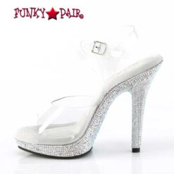 Lip-108DM, 5" Clear Heel Ankle Strap With Rhinestones -Funky Lingerie Outlet LIP 108DM C SMCRS05 60611.1643811898