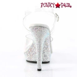 Lip-108DM, 5" Clear Heel Ankle Strap With Rhinestones -Funky Lingerie Outlet LIP 108DM C SMCRS09 27213.1643811878