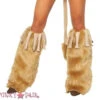 Roma LW4263, Rave Fur Leg Warmer With Fringe -Funky Lingerie Outlet LW4263 24259.1406803180