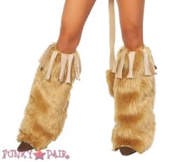 Roma LW4263, Rave Fur Leg Warmer With Fringe