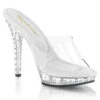 Lip-101SDT, 5" Clear Platform Slide With Rhinestones -Funky Lingerie Outlet Lip 101SDT 69918.1643728697