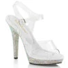 Lip-108DM, 5" Clear Heel Ankle Strap With Rhinestones -Funky Lingerie Outlet Lip 108DM 10717.1643812097
