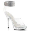 Lip-142, 5" Clear Sandal With Rhinestones Ankle Cuff