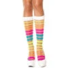 MUSIC LEGS ML-5526, Rainbow Striped Knee Hi -Funky Lingerie Outlet ML 5526 76666.1568318521