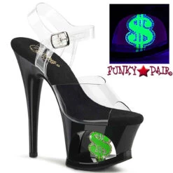 Pleaser | MOON-708USD, 7 Inch Dollar Sign Platform Shoes -Funky Lingerie Outlet MOON 708USD FP 10656.1698902405