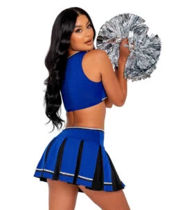 PB138, Playboy Cheer Squad Costume -Funky Lingerie Outlet PB138 BlueBlack Back 01201.1693415973