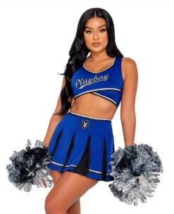 PB138, Playboy Cheer Squad Costume -Funky Lingerie Outlet PB138 BlueBlack 29023.1693415924