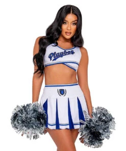 PB138, Playboy Cheer Squad Costume -Funky Lingerie Outlet PB138 WhtBlue 97686.1693416099
