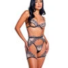 PBLI109, Playboy Bunny 3pc Lingerie Chap Set -Funky Lingerie Outlet PBLI109 07909.1738035057