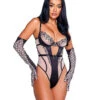 PBLI110, Playboy Bunny Teddy With Heart Design -Funky Lingerie Outlet PBLI110 84491.1738035371