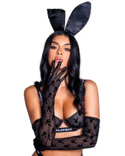 PBLI129, Playboy Bunny Mesh Gloves