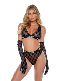 PBLI161, 2pc Playboy Mesh Bralette Set