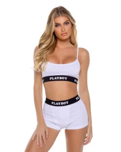 PBLI172,Playboy Bunny Lounge Crop Top Set