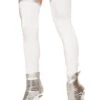 Roma RST10077, White With Silver Trim Leggings -Funky Lingerie Outlet RST10077 59694.1632004244