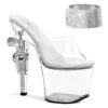 Pleaser Revolver-712, 7 Inch Sandal With Rhinestones Gun Heel -Funky Lingerie Outlet Revolver 712 49846.1564675525